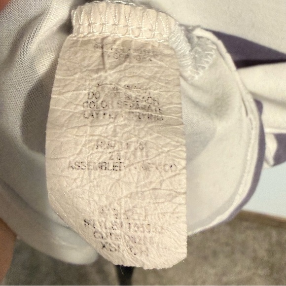 Cropped Long Sleeve Polo Shirt by Gaze Purple & White Striped XS - Picture 6 of 6